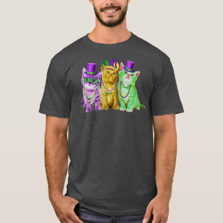 Cats Kitten Kattunge Mardi Gras Festival Party Cat T Shirt