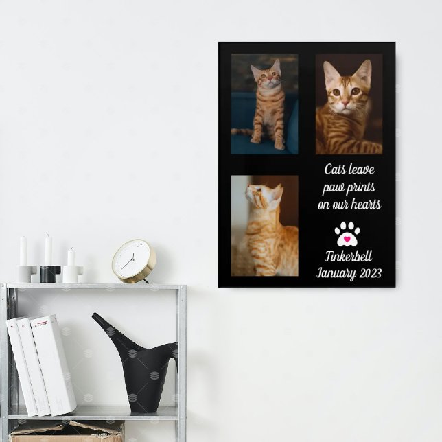 Cats Leave Pawprints | Cat Memorial Photo Collage Poster (Skapare uppladdad)