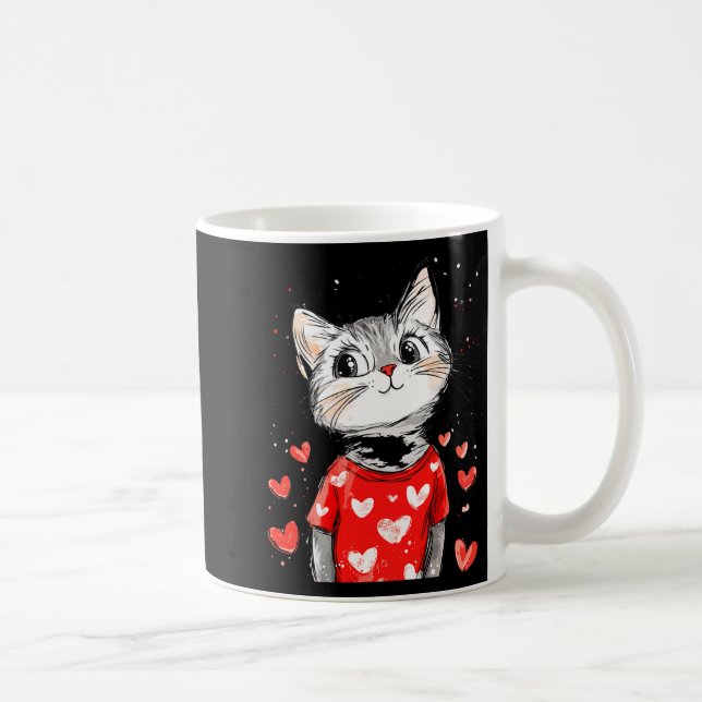 Cats Lover Heart Girls Kitten Valentine’s Day Wome Kaffemugg (Höger)