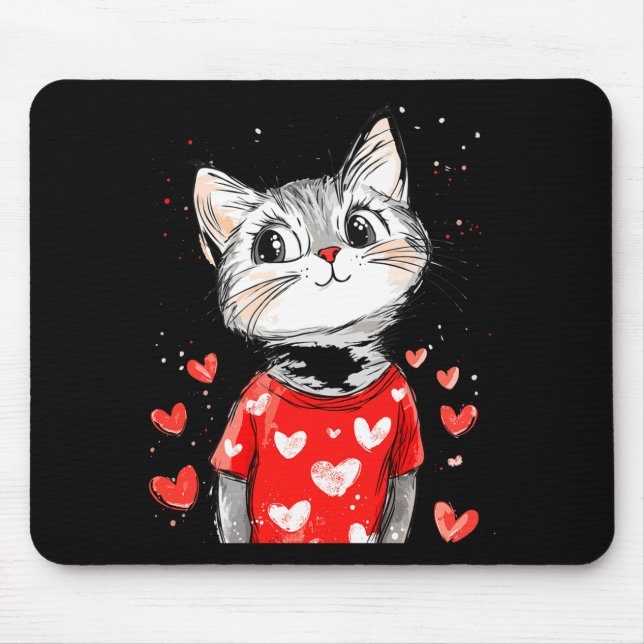 Cats Lover Heart Girls Kitten Valentine’s Day Wome Musmatta (Framsidan)