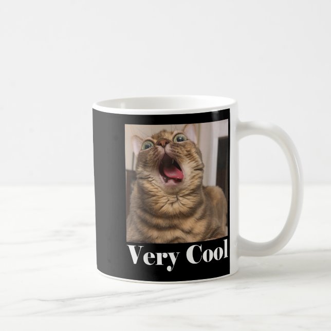 Cats Meme Graphic Silly Cat Humor Funny Cat Very C Kaffemugg (Höger)