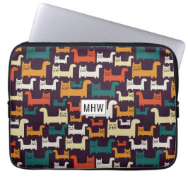 Cats Mönster anpassningsbar monogram laptop sleeve