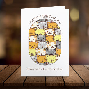 Cats Mönster för Cat Lovers Personlig Birthday Kort