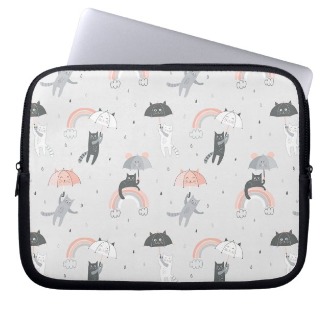 Cats Mönster i Cute Rining Laptop Fodral (Framsidan)
