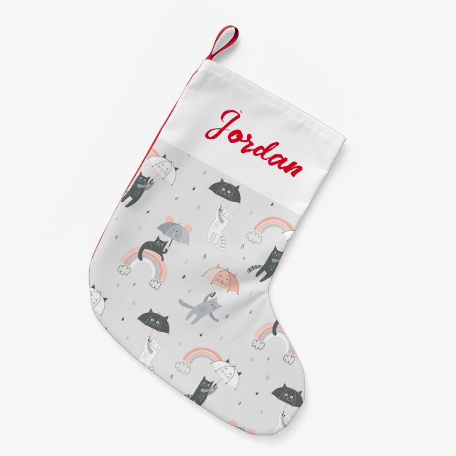 Cats Mönster i Cute Rining Liten Julstrumpa (Framsidan (Hängande))