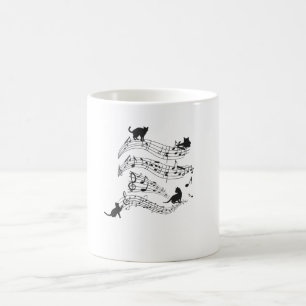 Cats Music Score Musik noter Kitten Funny Kaffemugg