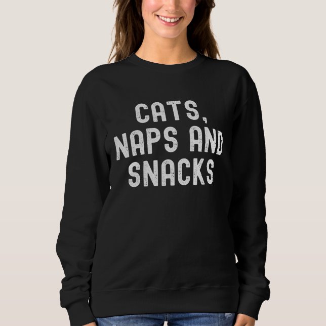 Cats Naps And Snacks T Shirt (Framsida)