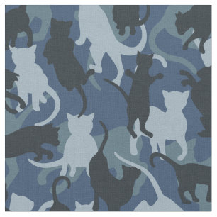 Cats Navy Camouflage Tyg