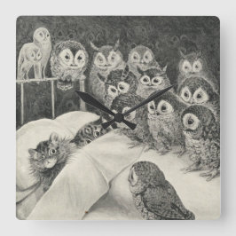Cats Nightmare. Louis Wain Fyrkantig Klocka