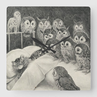Cats Nightmare. Louis Wain Fyrkantig Klocka