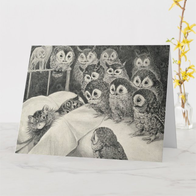 Cats Nightmare. Louis Wain Kort (Gul blomma)