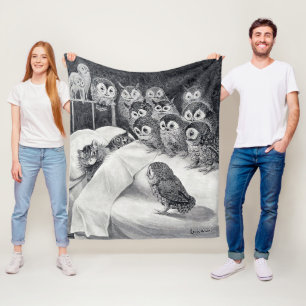 Cats Nightmare Uggla Bird, Louis Wain Fleecefilt