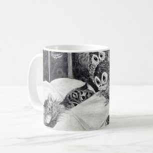 Cats Nightmare Uggla Bird, Louis Wain Kaffemugg