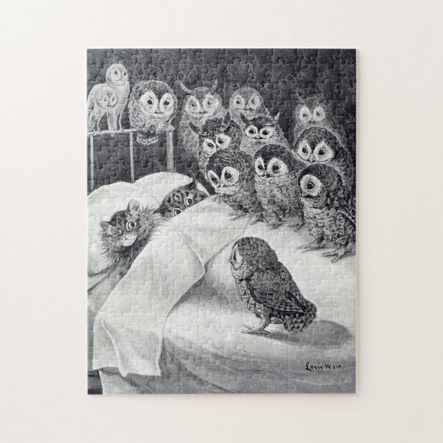Cats Nightmare Uggla Bird, Louis Wain Pussel (Vertikal)