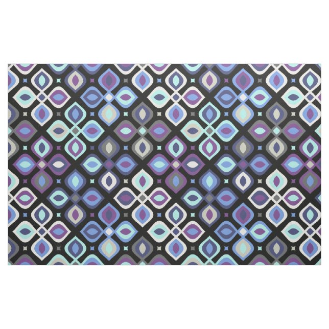 Cats-öga 70:s inspirerade geometriska blommigt tyg (Fat Quarter)