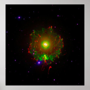 Cats Öga Nebula eller NGC 6543 Färg Composite, ZGO Poster