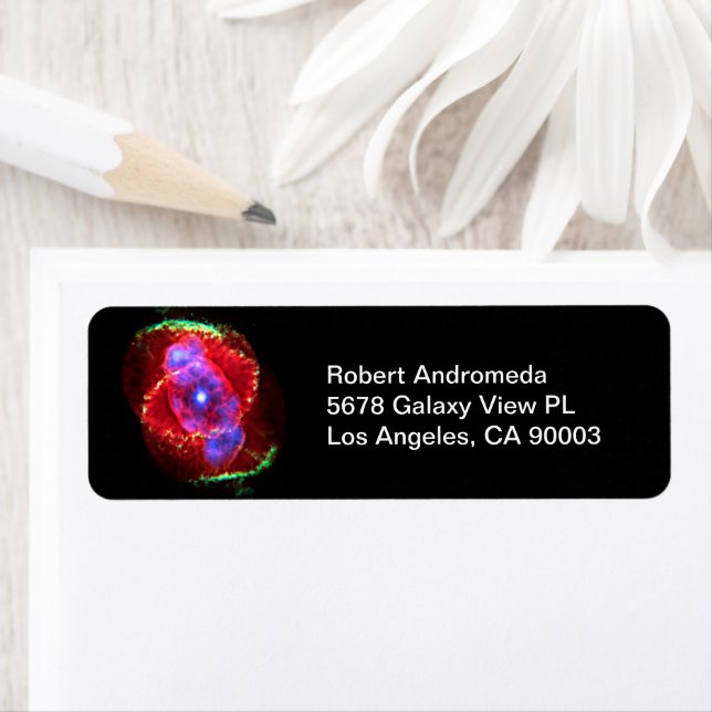 Cats Öga Nebula NGC 6543 Optical Composite, ZGOS Returadress Etikett (Insitu)