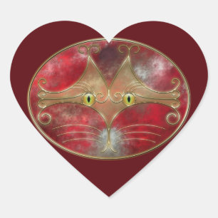 Cats-Ögon Stickers Hjärtformat Klistermärke