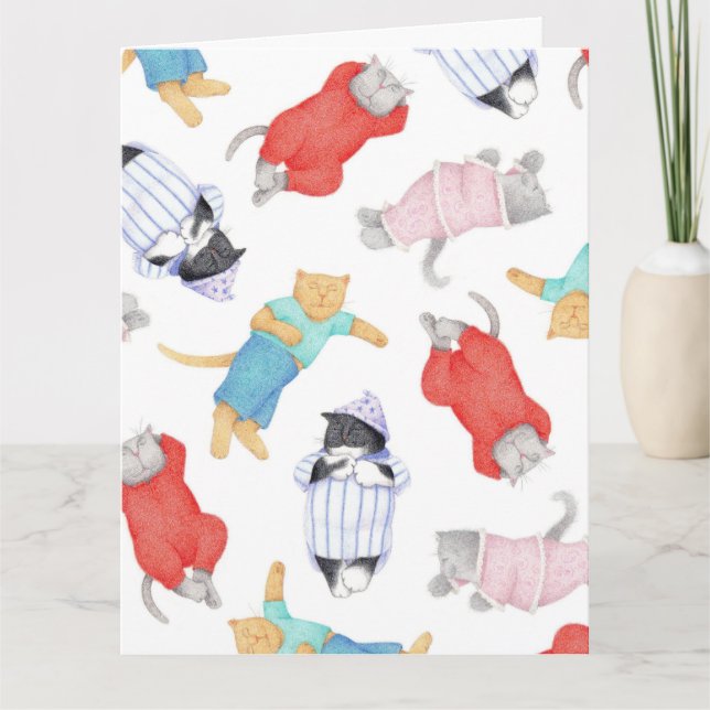 CATS PAJAMAS Big Birday Card Kort (Framsida)