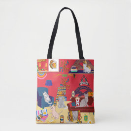 Cats party tote tygkasse