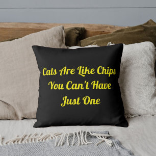 Cats Personlig Funny Coola Funny Pet Quote Black Kudde