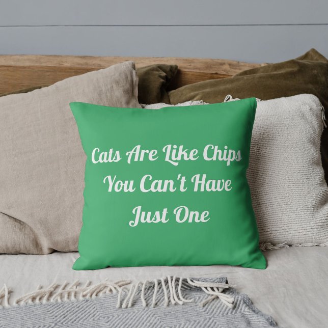 Cats Personlig Funny Coola Pet Quote Sea Grönt Kudde (Skapare uppladdad)