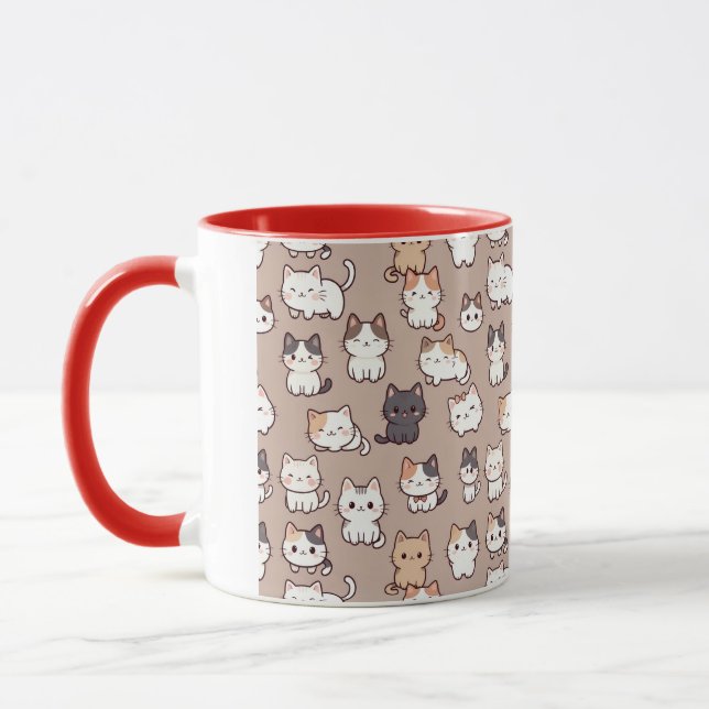 Cats Photo pattern, Mug Mugg (Vänster)