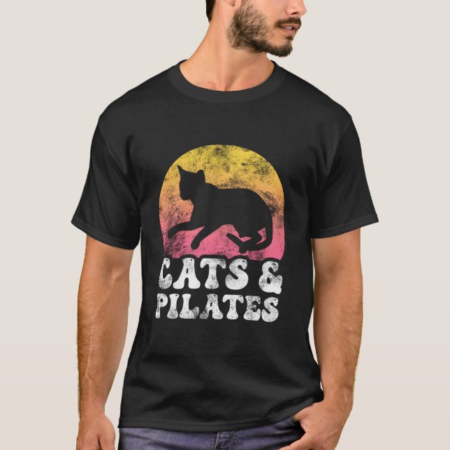 Cats Pilates Hobby T Shirt (Framsida)