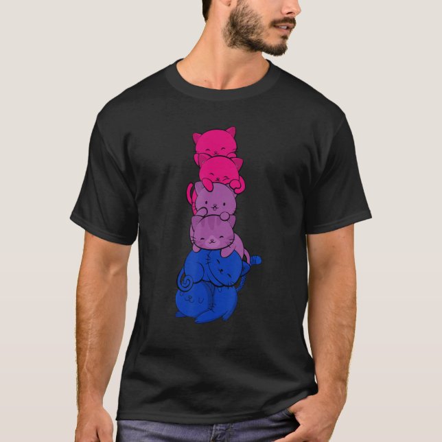 Cats Pile Bisexuality Flagga Bisexual Lgbt Pride M T Shirt (Framsida)