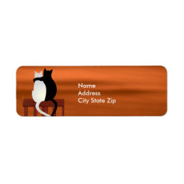 Cats Pumpkins Candles Halloween Returadress Etikett