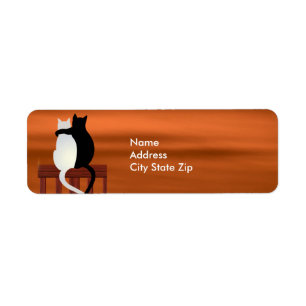 Cats Pumpkins Candles Halloween Returadress Etikett