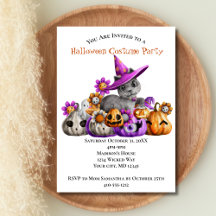Cats Pumpkins Lila Orange Kids Halloween fest
