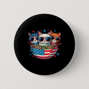 Cats Ramen Anime American Flagga Usa Funny 4th of Knapp