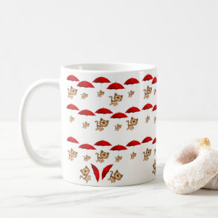 Cats Red Umbrellas Mugg