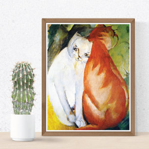 Cats Red White Franz Marc Poster