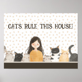 CATS REGLERAR DENNA KAMMARE, Katt Dam& Kittens LUN Poster