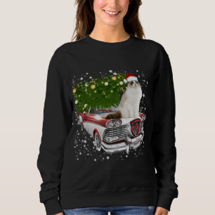 Cats Rides Red Lastbil Julgran Julafton T Shirt