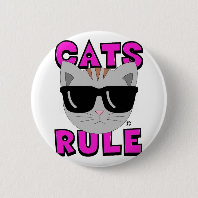 CATS RULE Original Cat Lover Knapp (Framsida)