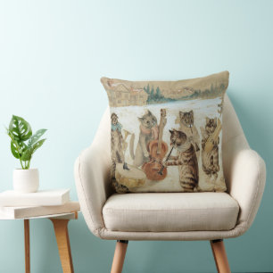 Cats Sång Singing av Louis Wain Kudde