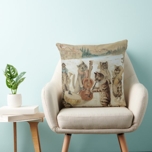 Cats Sång Singing av Louis Wain Kudde (Stol)