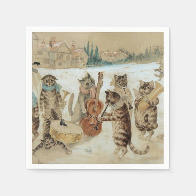 Cats Sång Singing av Louis Wain Pappersservett (Framsidan)