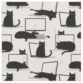 Cats Sitta på bärbara datorer Tyg
