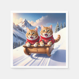 Cats Sled Ride Pappersservett