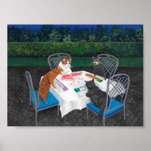 Cats Spela Mahjong Poster