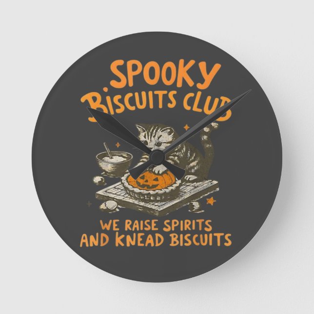 Cats Spooky Rund Klocka (Framsida)