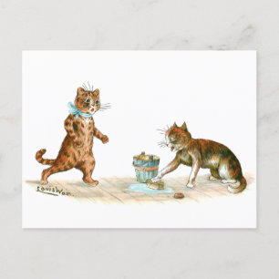 Cats Städning Louis Wain Vykort