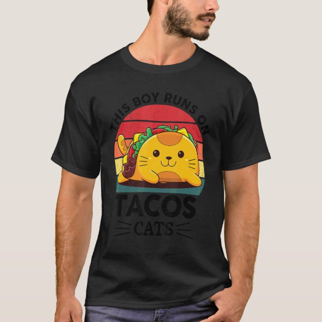 Cats Taco Mexican  TacoCats for Boys Kids Cinco De T Shirt (Framsida)