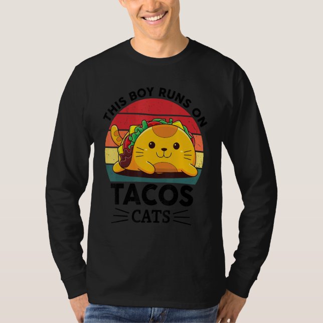 Cats Taco Mexican  TacoCats for Boys Kids Cinco De T Shirt (Framsida)