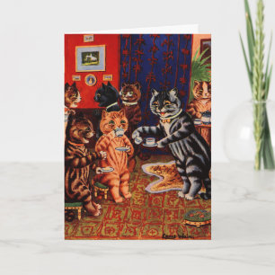 Cats Tea Party av Louis Wain Kort