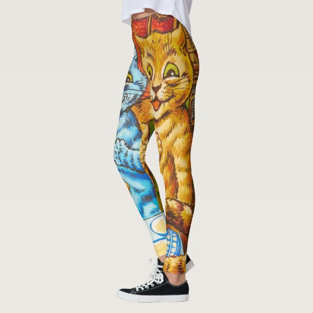 Cats Tea Party av Louis Wain Leggings (Vänster)